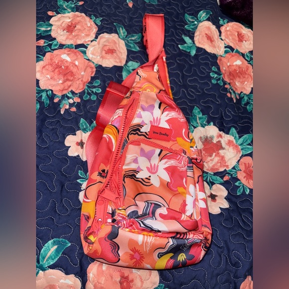 Vera Bradley Pink and Orange Floral Backpack - Picture 1 of 3